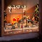 Casafield Pre-Lit Wooden Christmas Village - Miniature LED Light-Up Traditional Winter Holiday Decoration for Home, Mantel and Tabletop